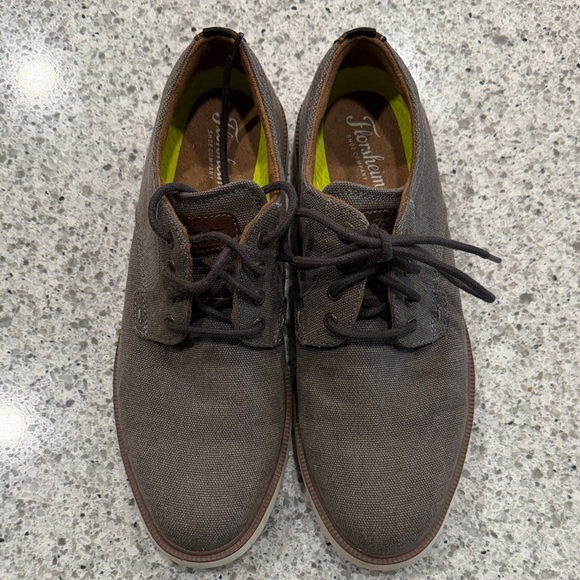Men's Size 8 Florsheim Canvas Derby Shoes Grey/Brown - Picture 3 of 9